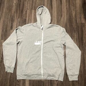 Bella + Canvas Athletic Heather Gray Sponge Fleece Full-Zip Hoodie 2XL